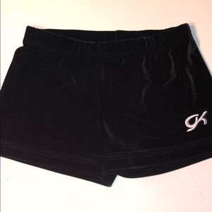 GK velour gymnastics shorts